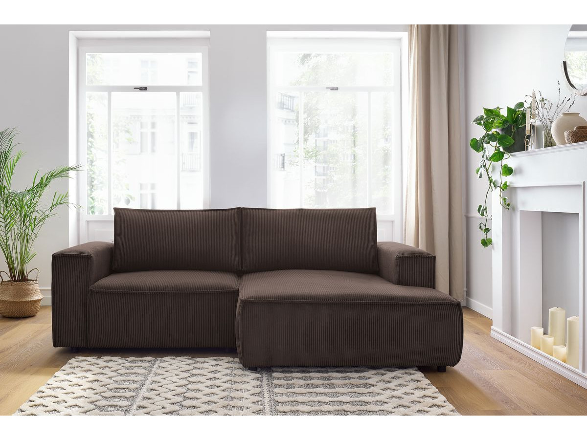 Bobochic Nihad Ecksofa Cordsamt Braun Ecke rechts