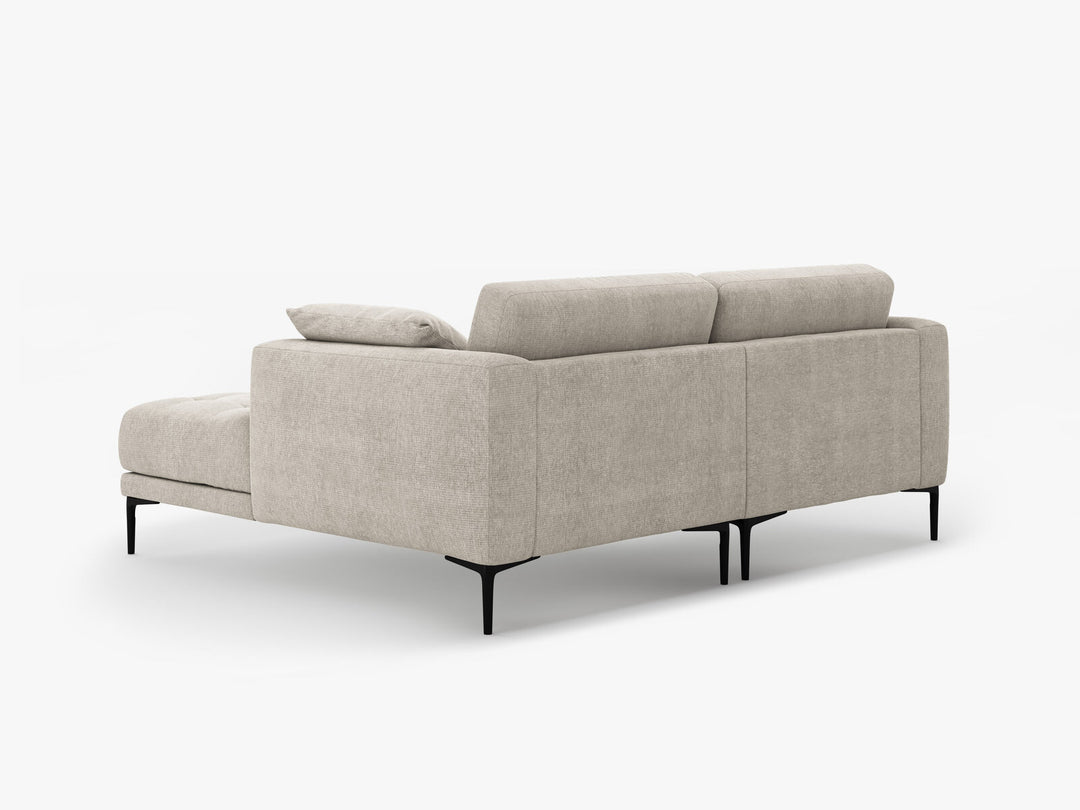Micadoni Ecksofa Bemy 2-Sitzer Rechts Strukturierter Stoff Beige