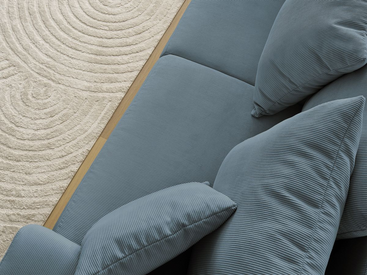 Bobochic Sidonie Sofa 3-Sitzer Cordsamt Blau