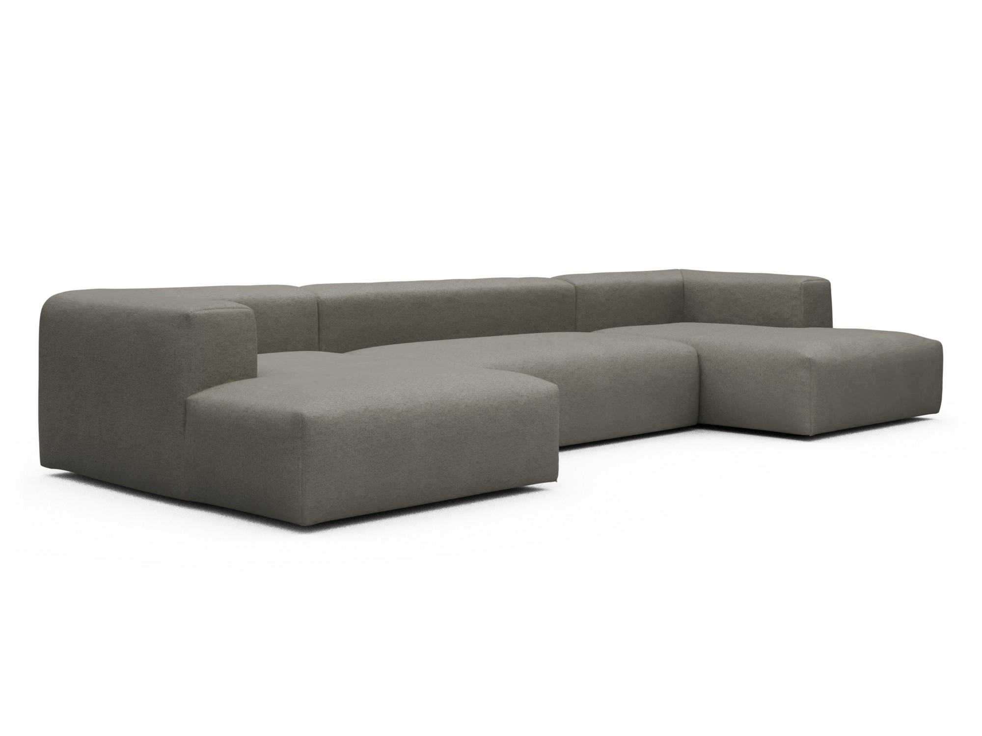 Skandi Home Wohnlandschaft Fred mit 2-Sitzer und Chaiselongue beidseitig Denari-Warm-Grey moebelfaktor
