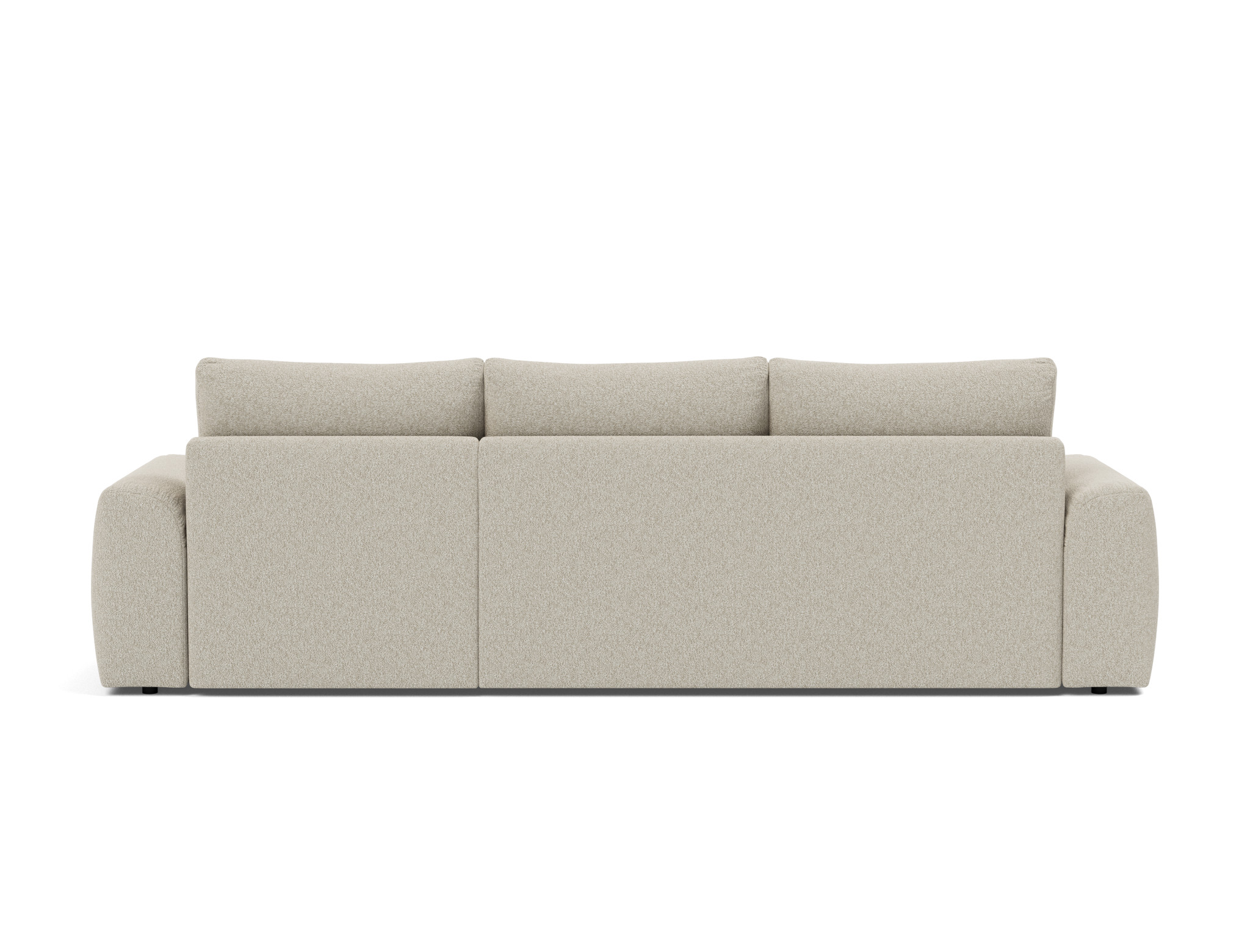 Schlafsofa Norum mit Chaiselongue und Chunky-Armlehnen Boucle Skandi 539-Beige