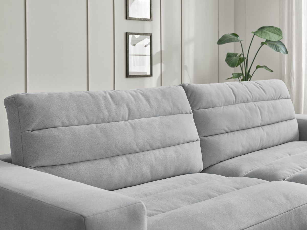 Bobochic Sierra Ecksofa Samt Hellgrau Ecke rechts
