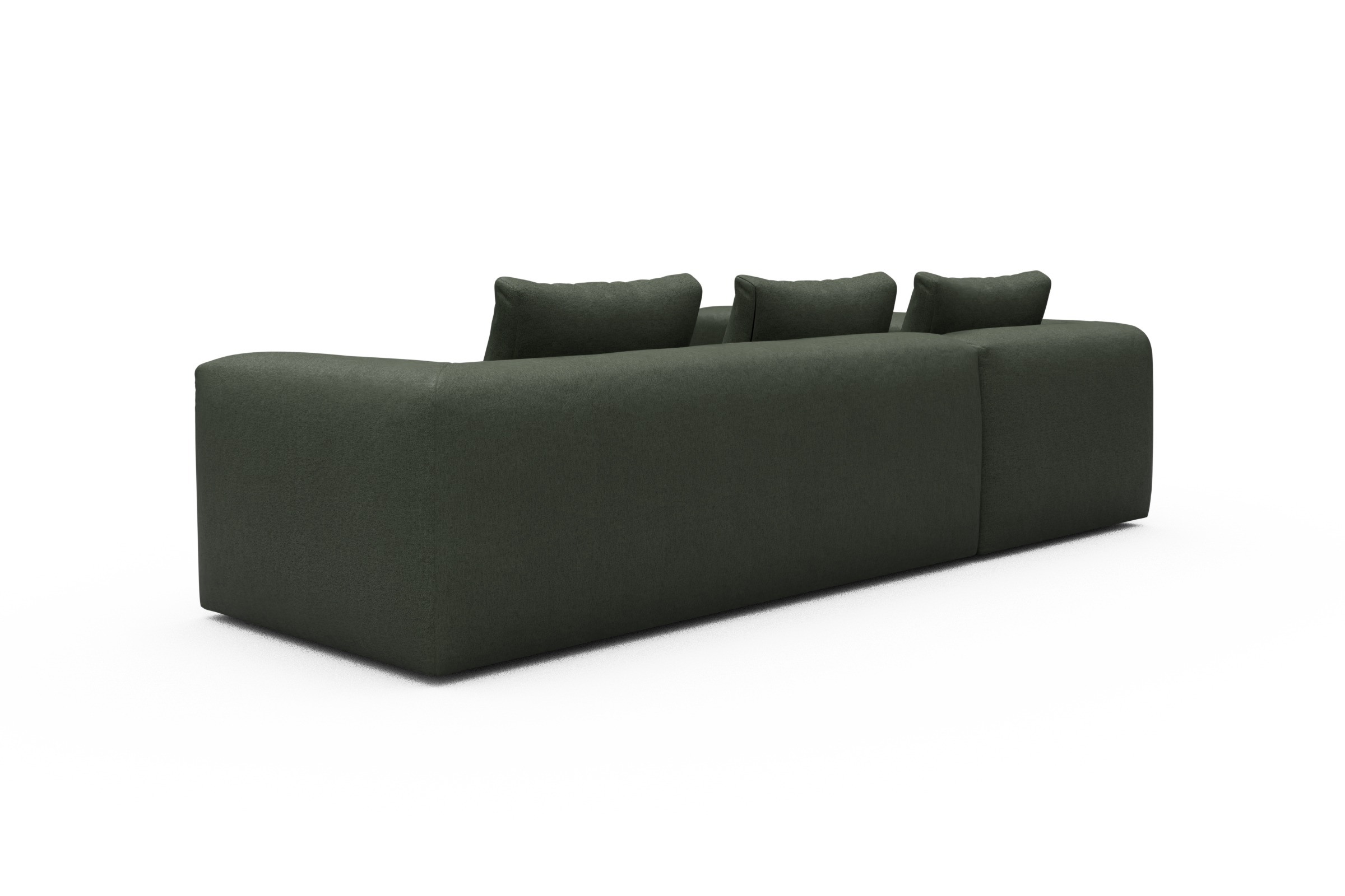 Ecksofa Fred 2x 2,5-Sitzer links offen Denari-Forest-Green