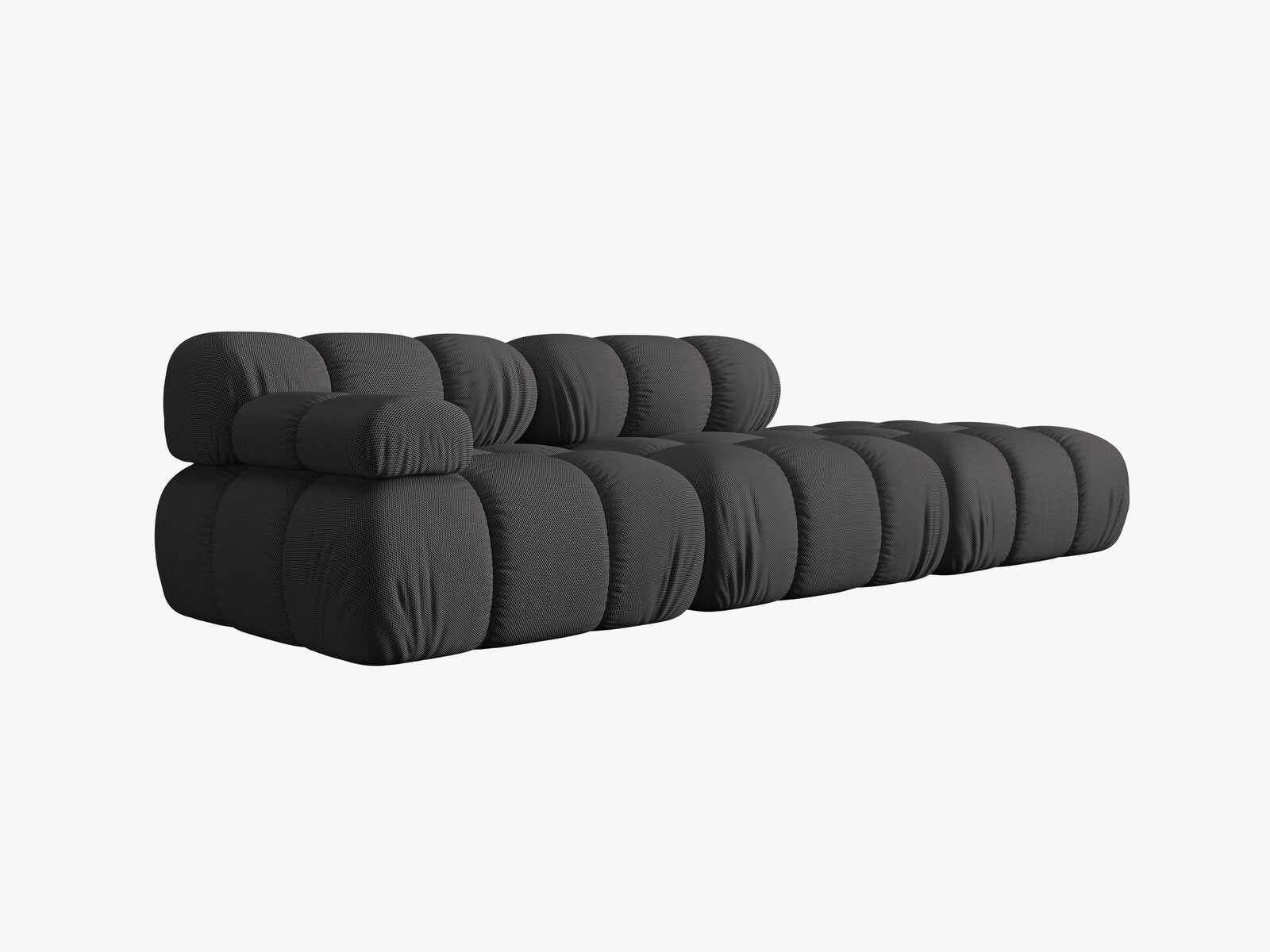 Micadoni Modulares Sofa Bellis 4-Sitzer Rechts 3D-Stoff Sonic Espresso