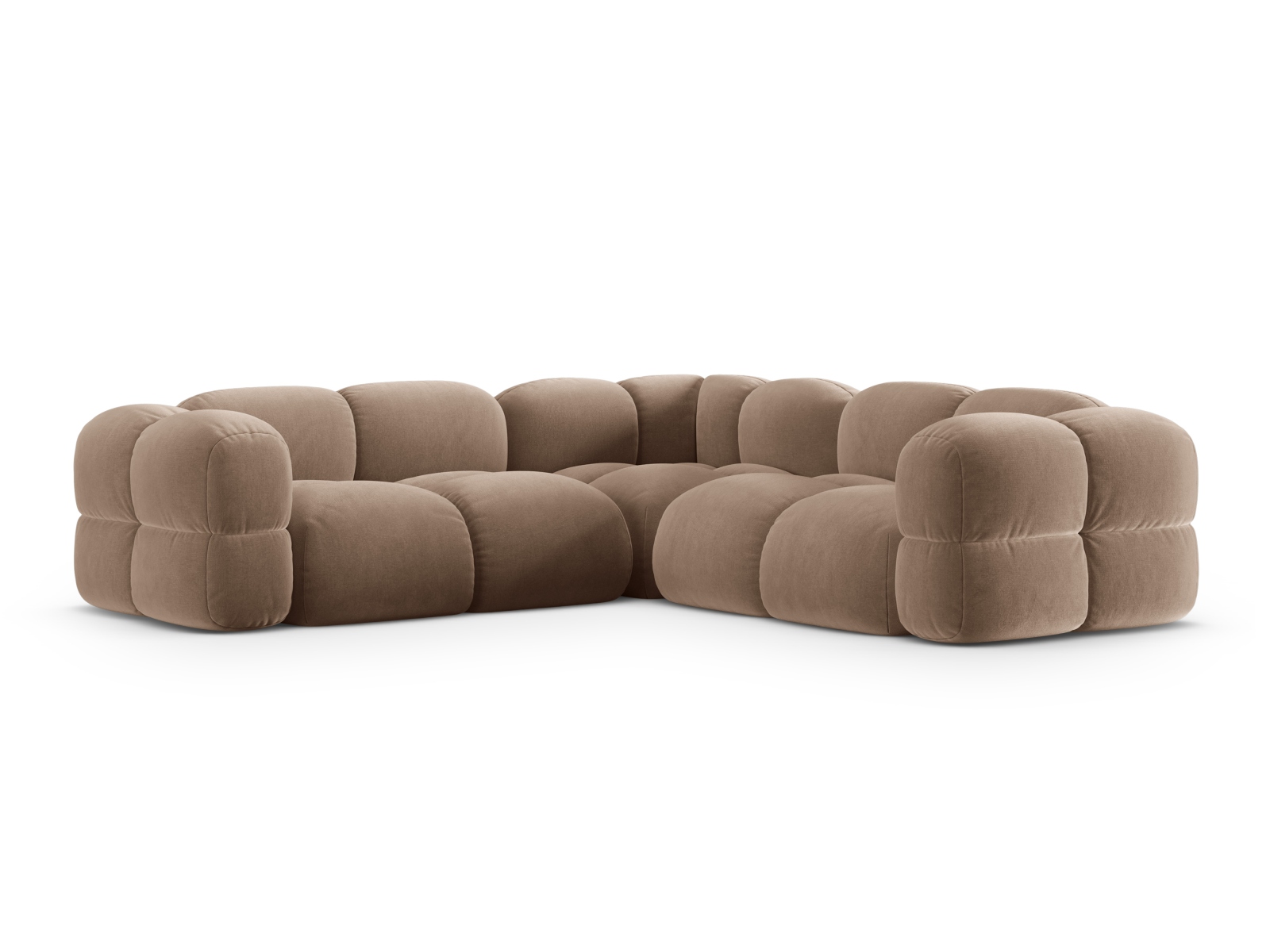 Cosmopolitan Design Symmetrisches Ecksofa Loretto 4-Sitzer Samt Vogue Dunkelbeige