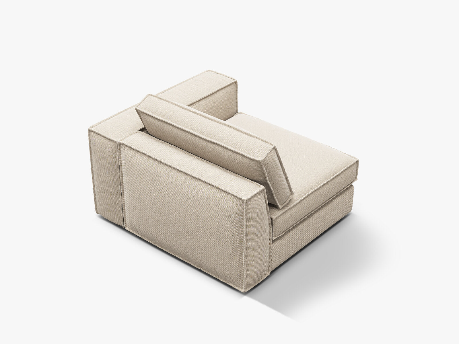 Micadoni Eckmodul mit Armlehne Pola große Version Rechts Strukturierter Stoff Babel Beige