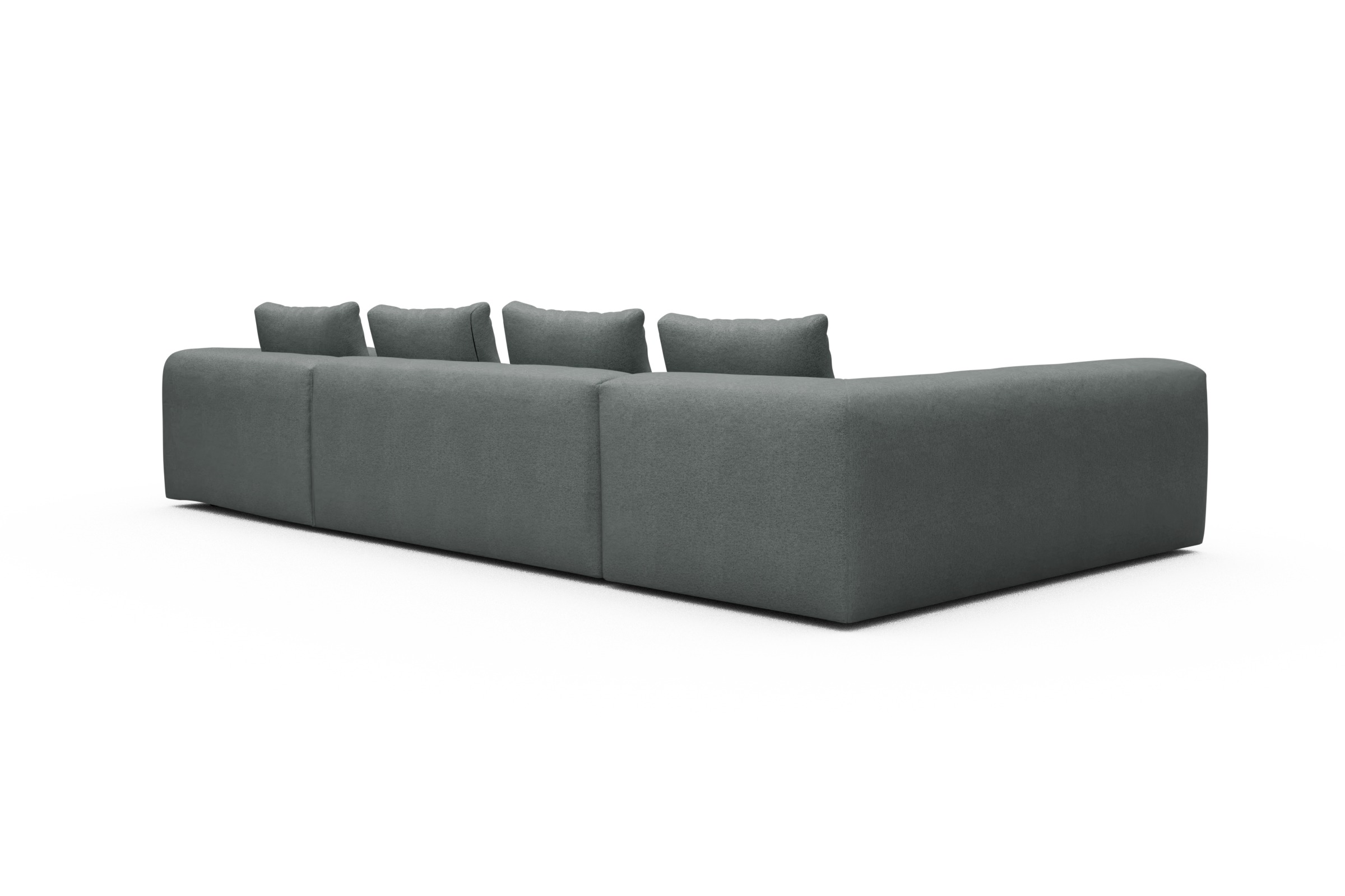 Wohnlandschaft Fred Chaiselongue rechts mit 2-Sitzer und lange Armlehne links Denari-Soft-Grey