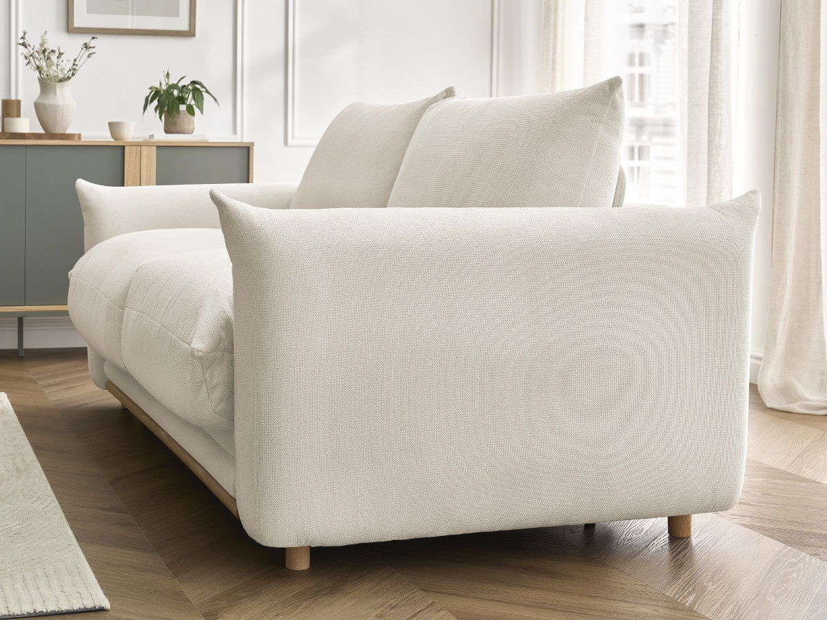 Bobochic Ernest Schlafsofa 3-Sitzer, Liegefläche 190 × 140 / 160 cm Stoff Beige, Liegefläche 140 × 190 cm
