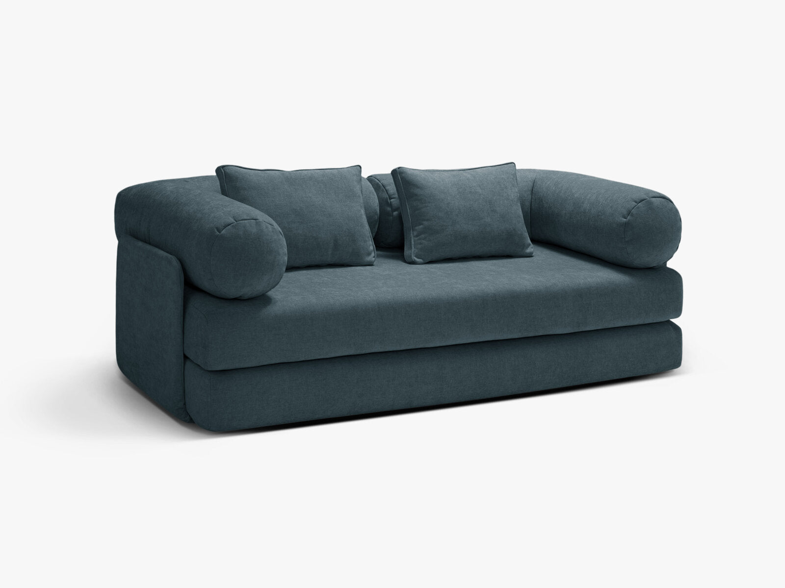 Micadoni Sofa Dreamy 3-Sitzer mit Schlaffunktion Strukturierter Stoff Liberty Dunkel Petrol