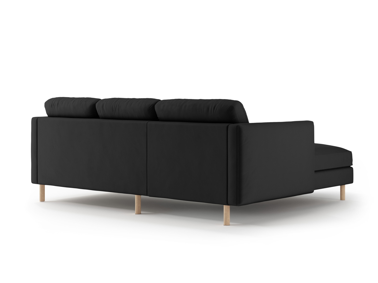 Micadoni Ecksofa Eden 3-Sitzer Links Samt Schwarz
