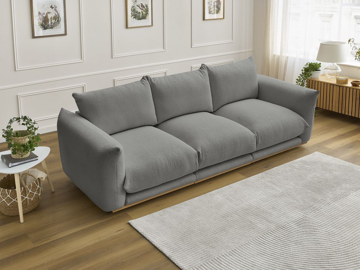 Bobochic Ernest Sofa 3-Sitzer 266 × 106 cm Bouclé-Stoff Dunkelgrau