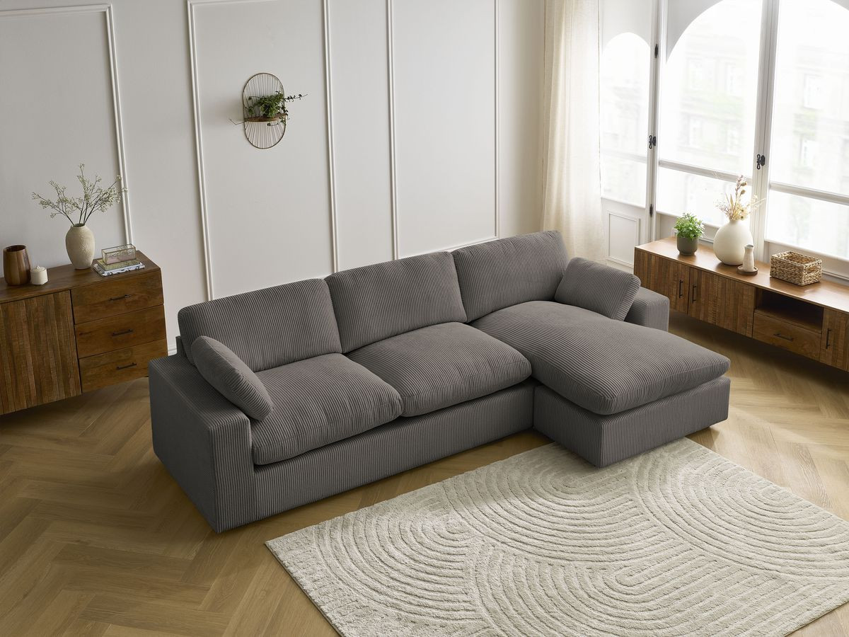 Bobochic Belair Ecksofa 280 × 139 cm Cordsamt Taupe