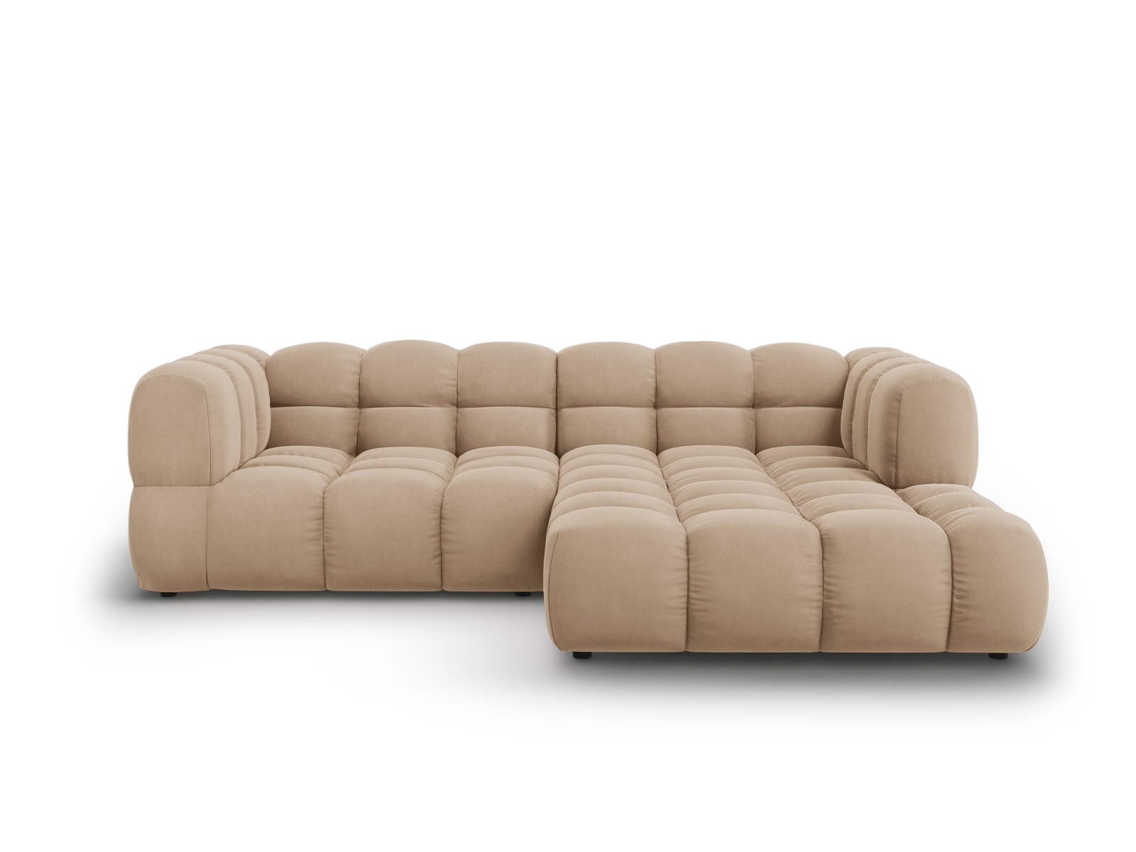 Cosmopolitan Design Ecksofa Sky 3-Sitzer Samt Casino Mandelbeige Rechts