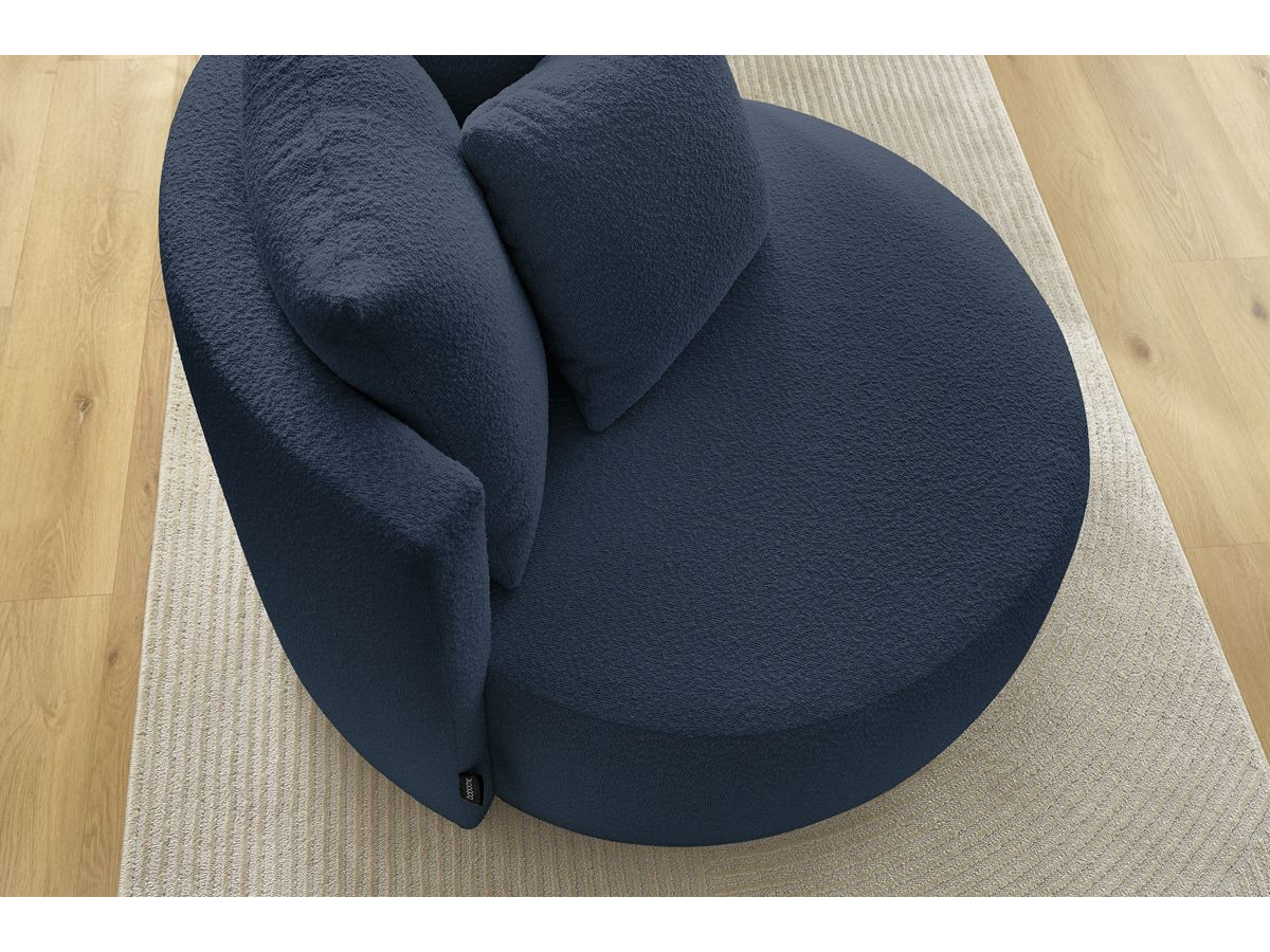 Bobochic Cesar Sessel Bouclé-Stoff Blau
