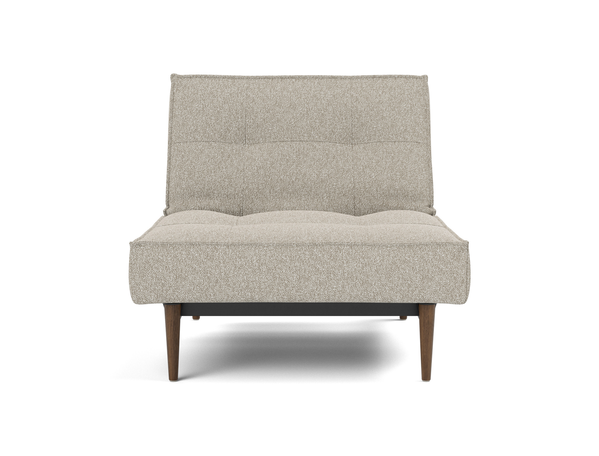 Sessel Splitback Boucle Skandi 539-Beige Beine Styletto Eiche dunkel