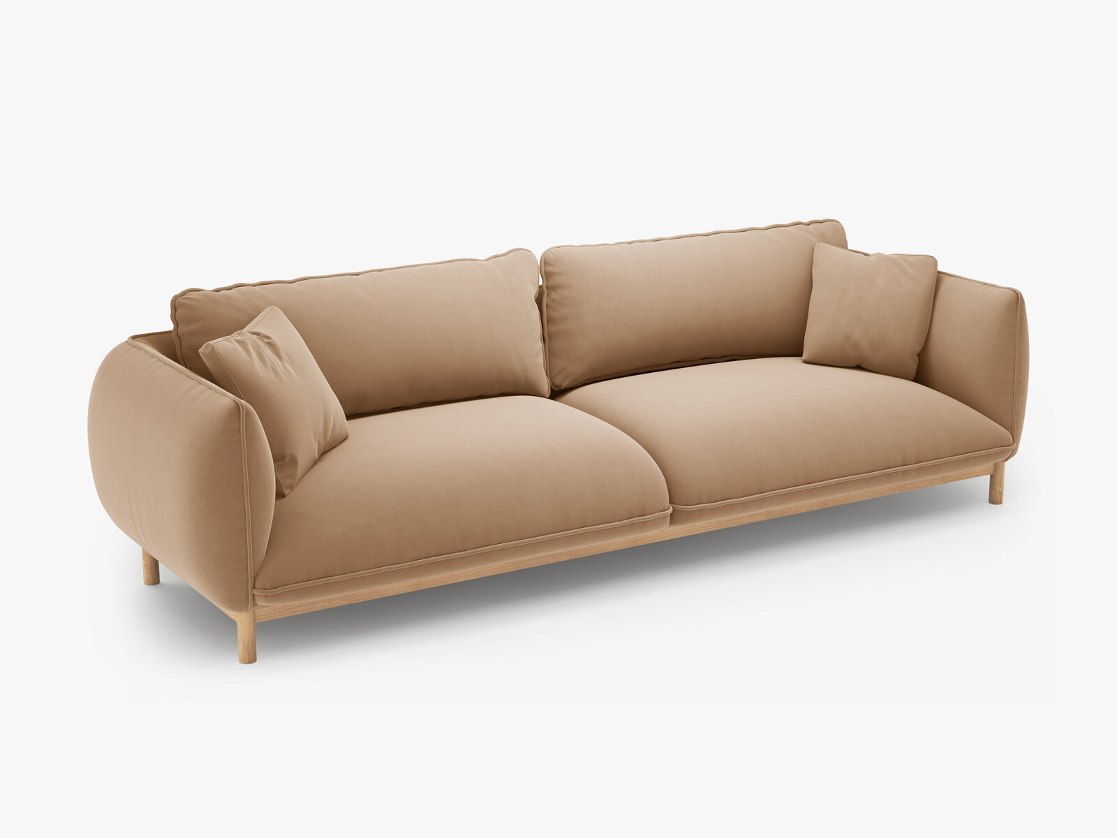 Micadoni Ada Sofa 4-Sitzer Samt Casino Mandelbeige