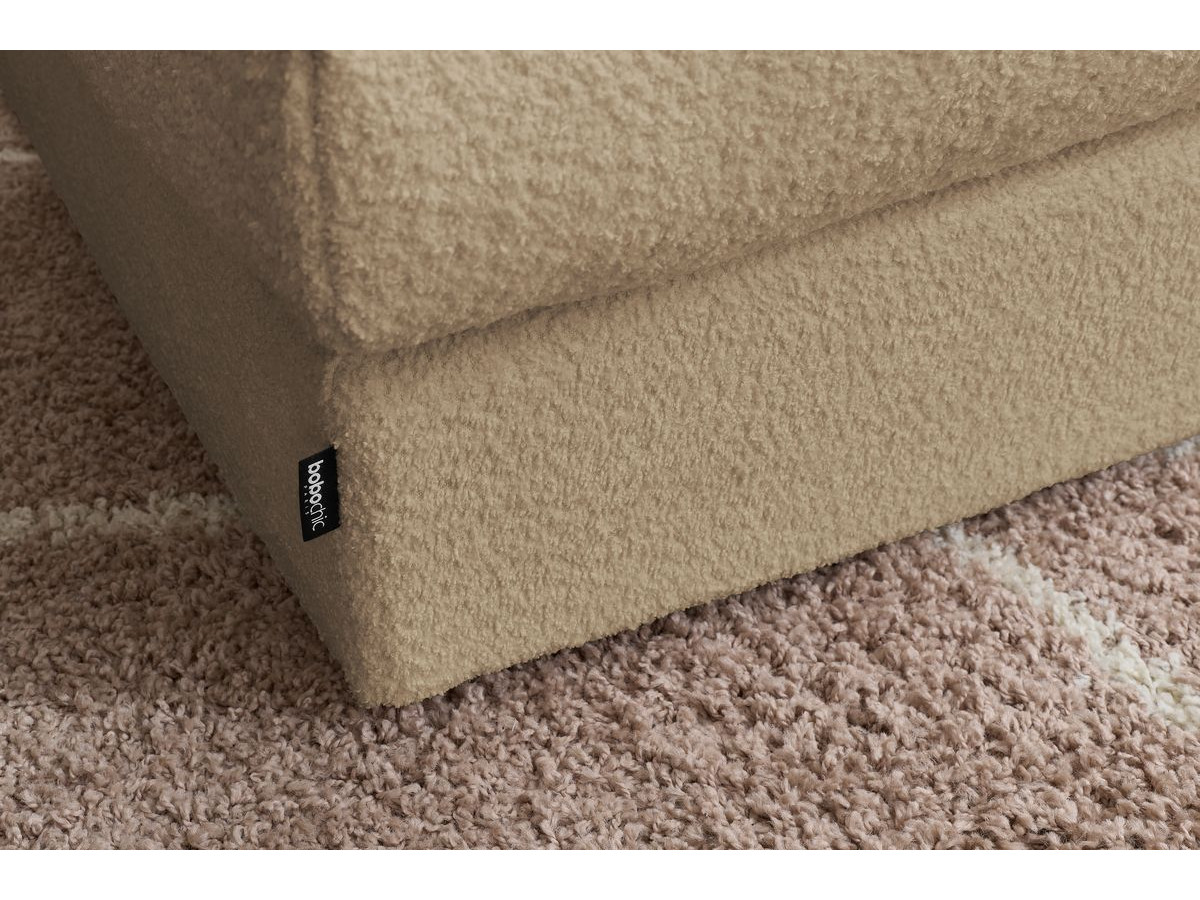 Bobochic Paris Ecksofa mit Pouf 369 × 262 cm Bouclé-Stoff Braun
