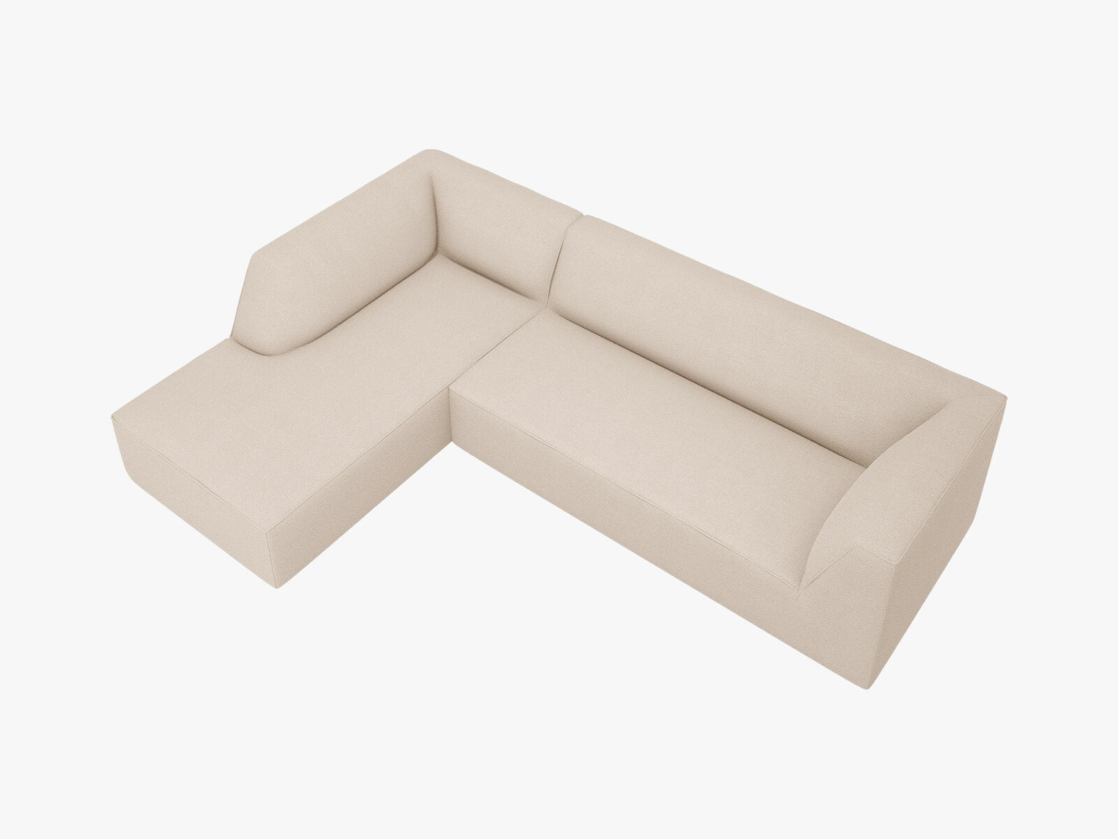 Micadoni 4-Sitzer Modular Sofa Ruby Links Strukturierter Stoff Ottawa Beige