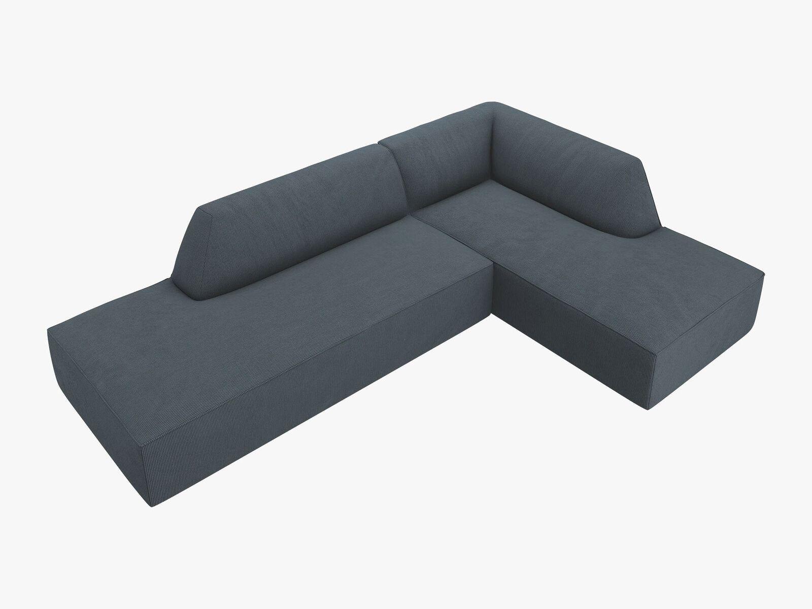 Micadoni Ecksofa Ruby 4-Sitzer Rechts Kord Scala Blau