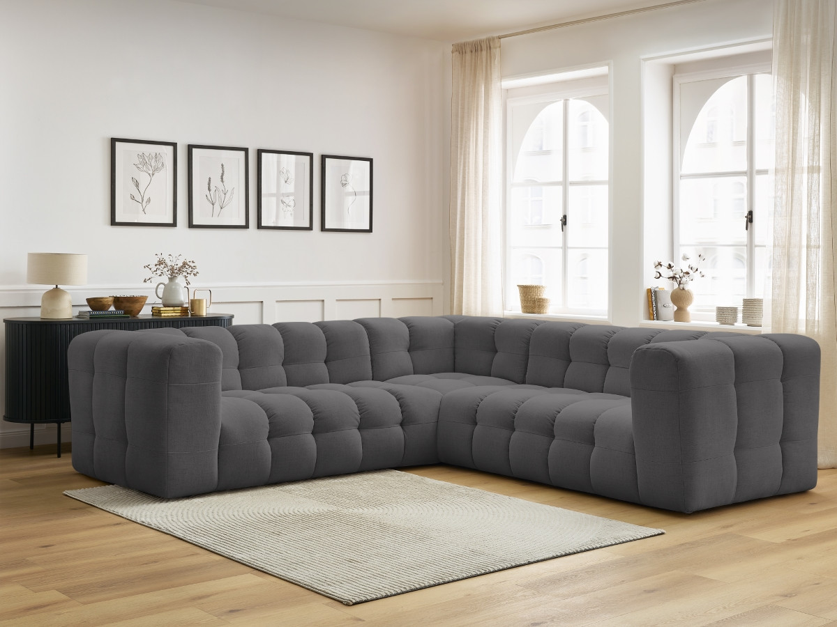 Bobochic Cloud Ecksofa 268 × 184 cm Stoff Dunkelgrau