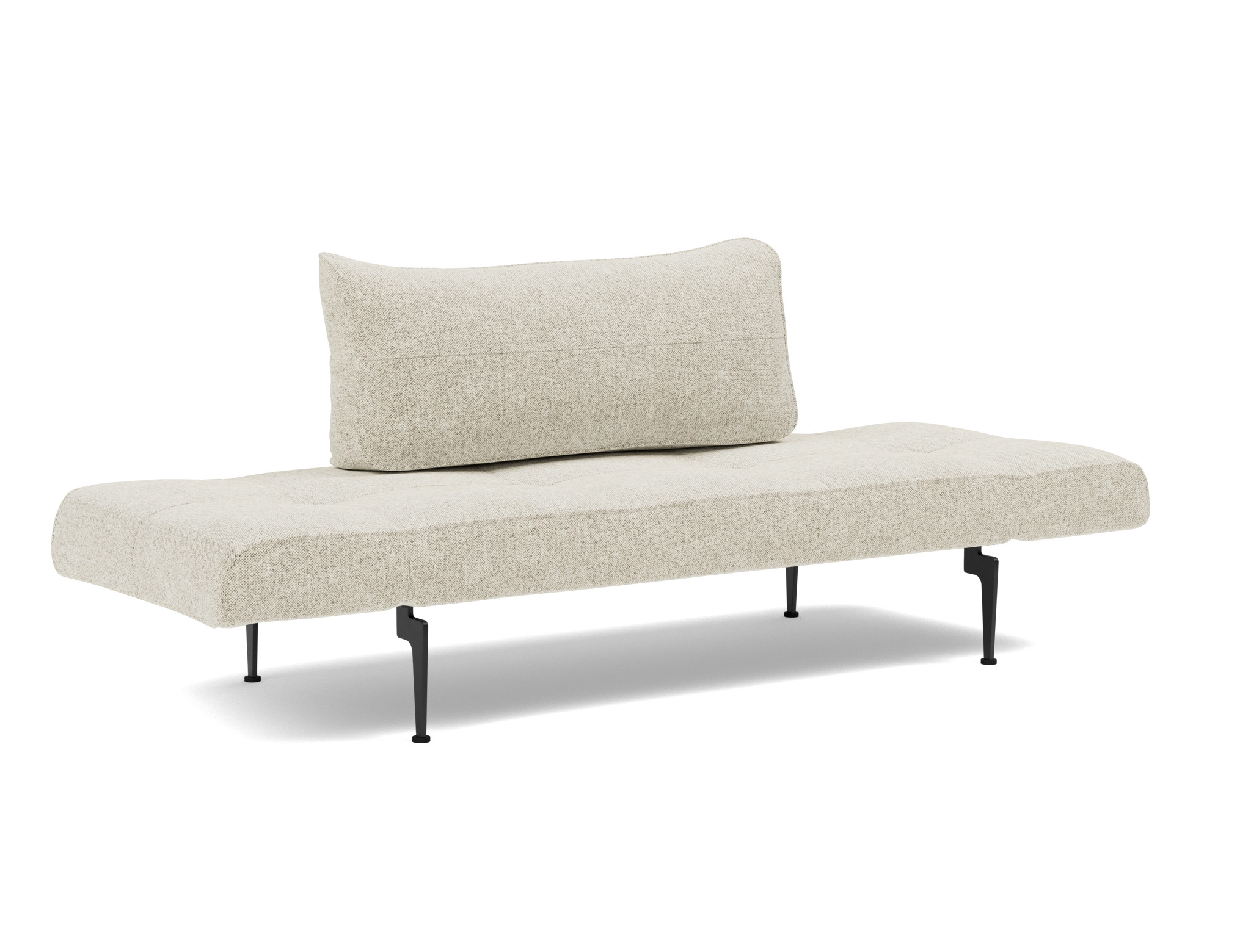 Tagesbett Zeal Strukturierter Stoff Taura 357-Off-White Beine Laser schwarz