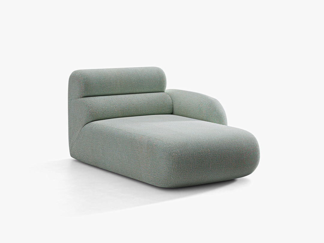 Micadoni Neo Chaiselongue Rechts Chenille Silencio Gedämpftes Blau