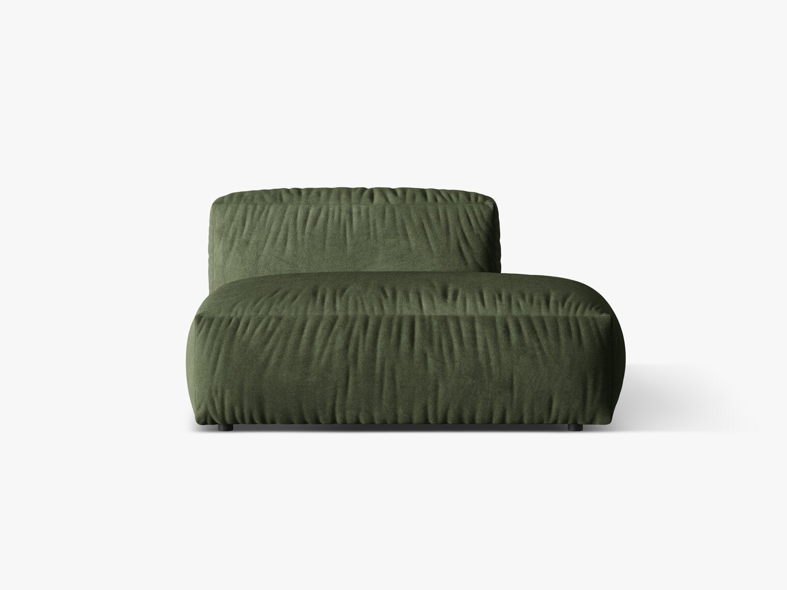 Micadoni Ecksofa-Modul Martina 1-Sitzer Samt Vogue Grün Rechts
