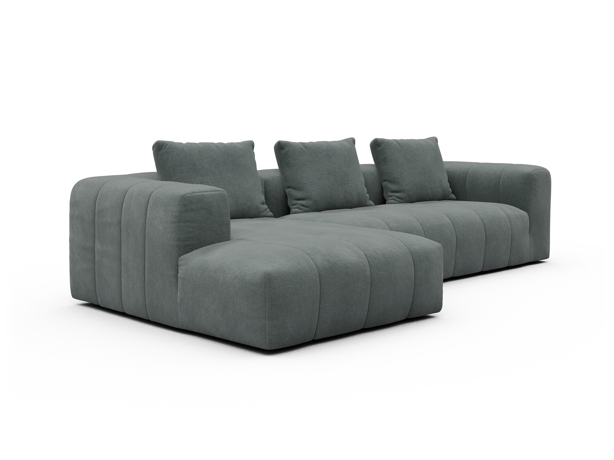 Hugo 2,5-Sitzer Armlehne rechts mit Chaiselongue Smooth-Silver-Grey moebelfaktor