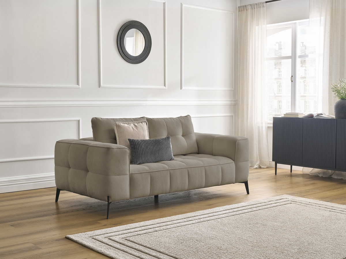 Bobochic Anis Sofa 2-Sitzer Strukturstoff Taupe