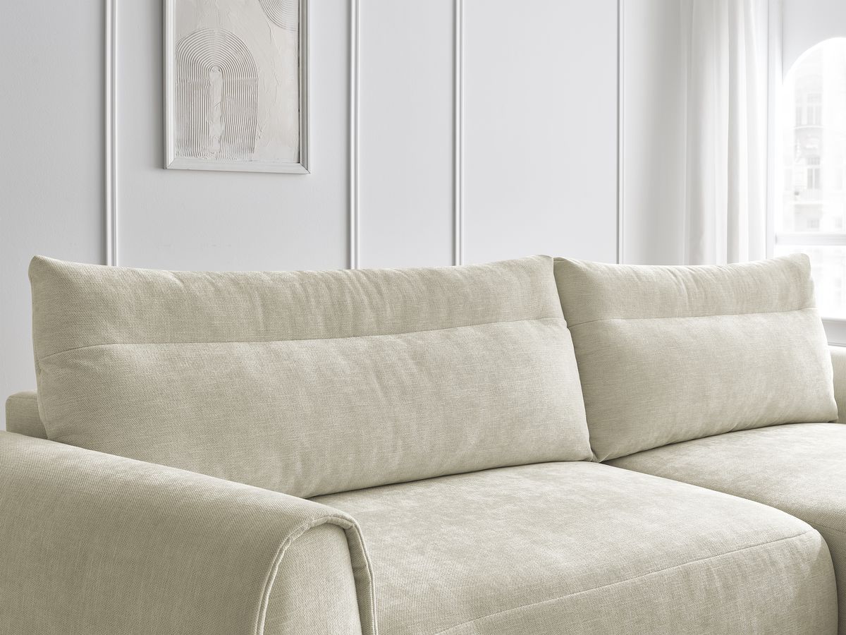 Bobochic Aden Ecksofa 293 × 152 cm Stoff Beige Ecke rechts