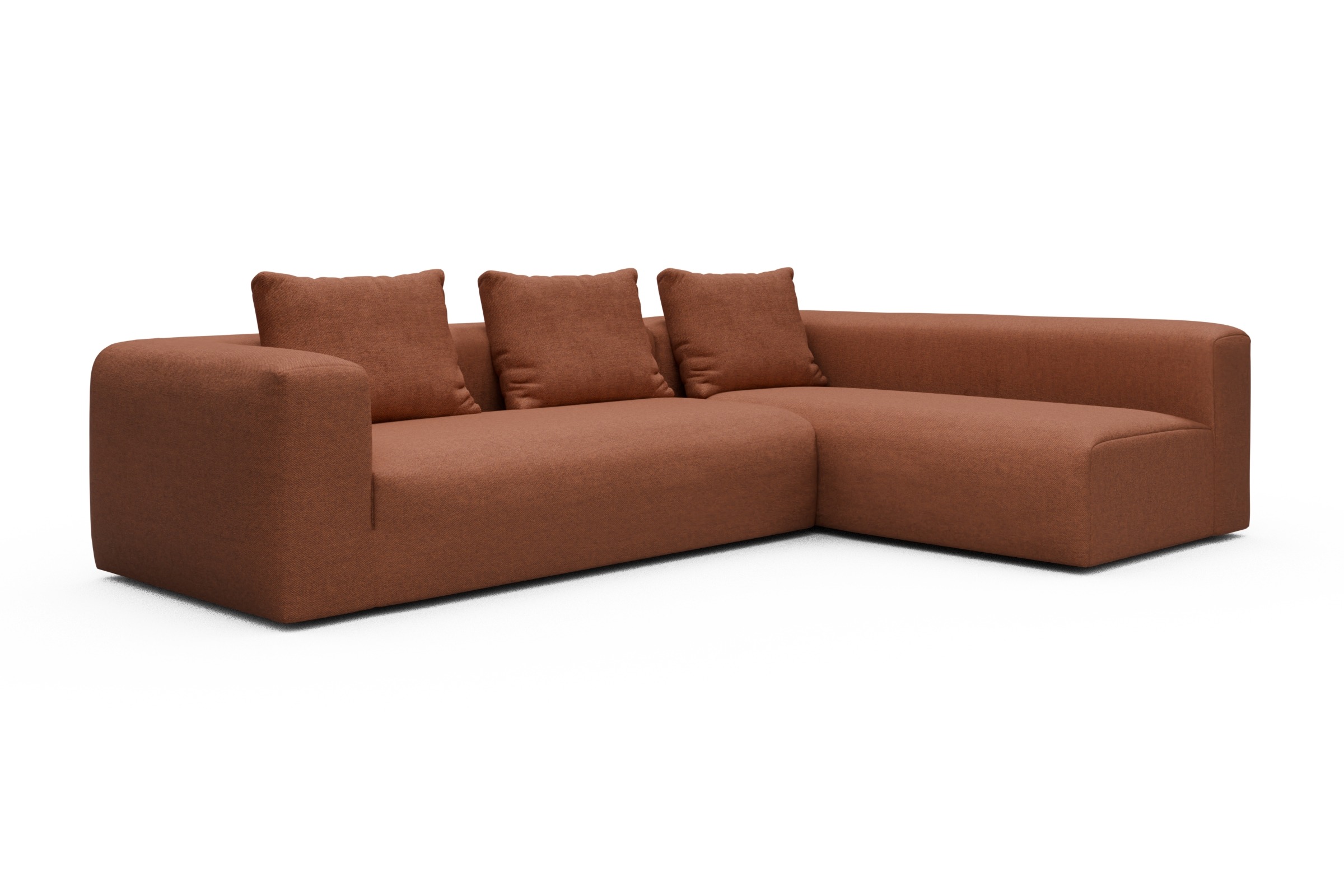 Ecksofa Fred 2x 2,5-Sitzer rechts offen Weda-Rust