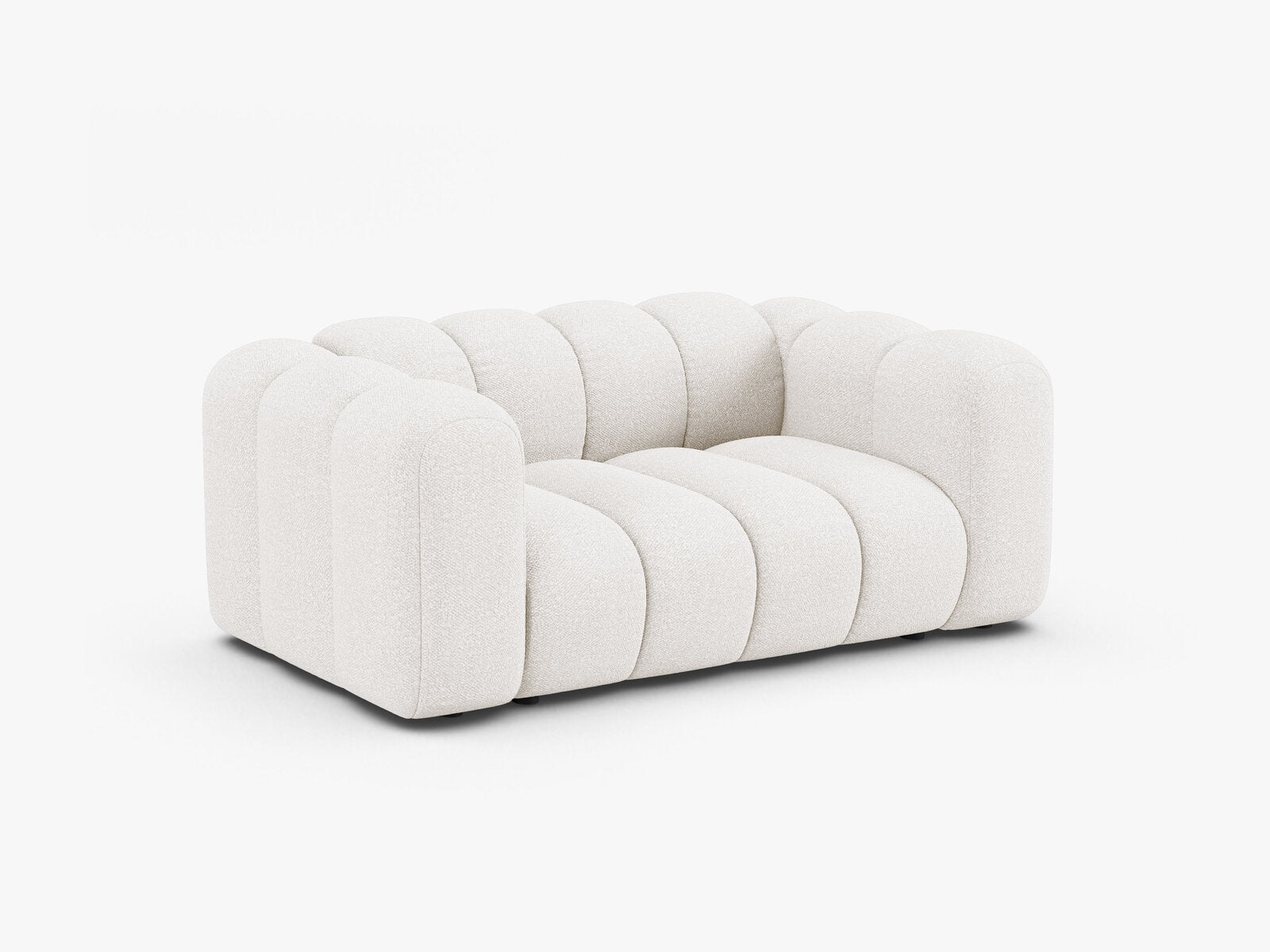 Micadoni Sofa Lupine 2-Sitzer kleine Version Boucle Baloo Weiß