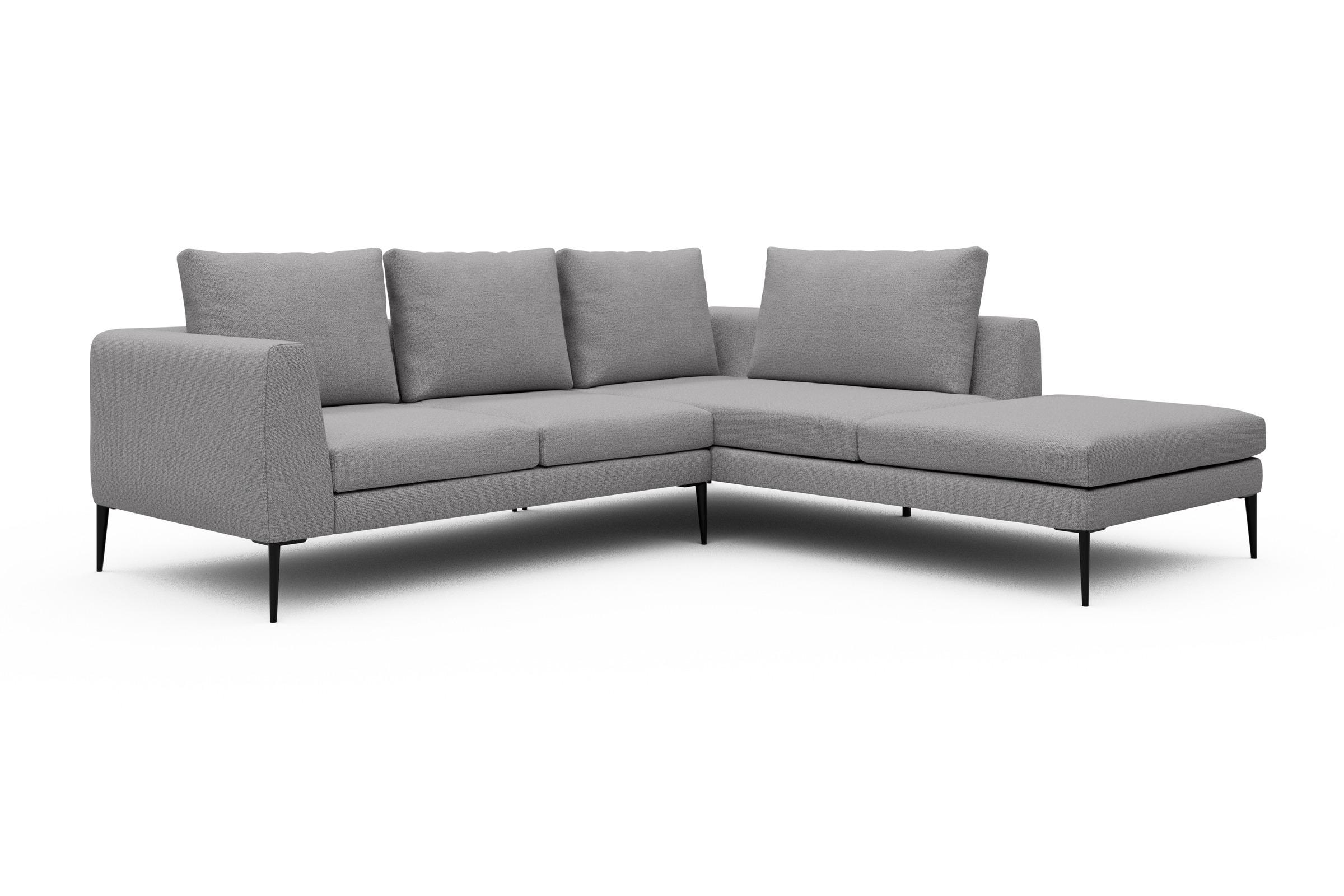 Ecksofa Paul Relax-Ecke rechts mit 2-Sitzer Sama-Grey
