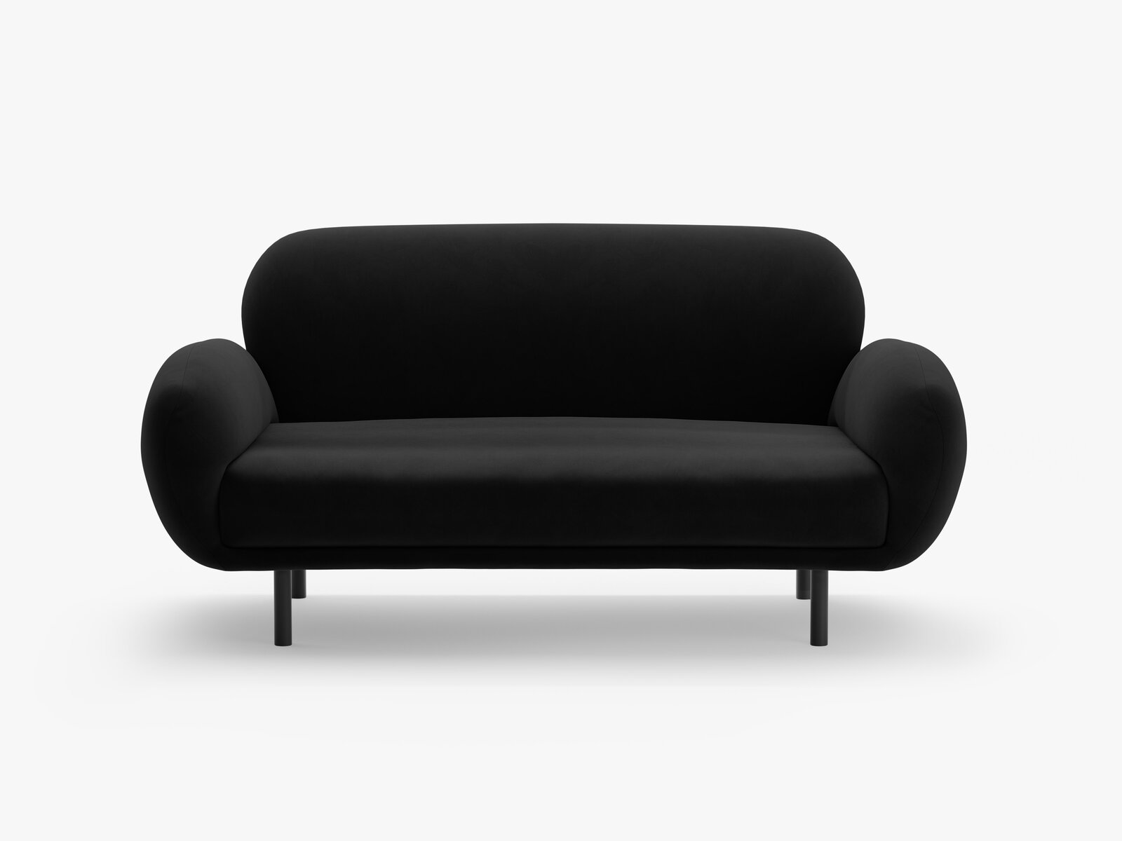 Micadoni Sofa Poppy 2-Sitzer Samt Casino Schwarz