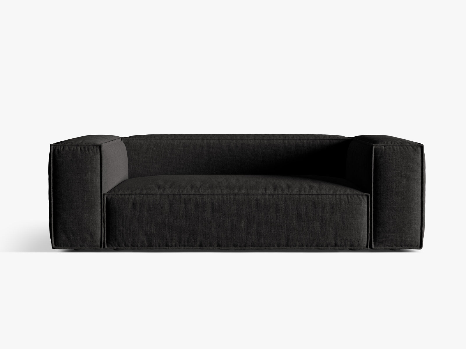 Micadoni Sofa Nuria 3-Sitzer Strukturierter Stoff Schwarz