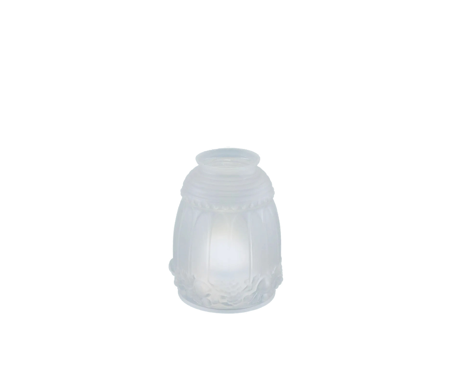 Berliner Messinglampen Glasschirm Nr. 42 Zylinderform, Kristallglas matt