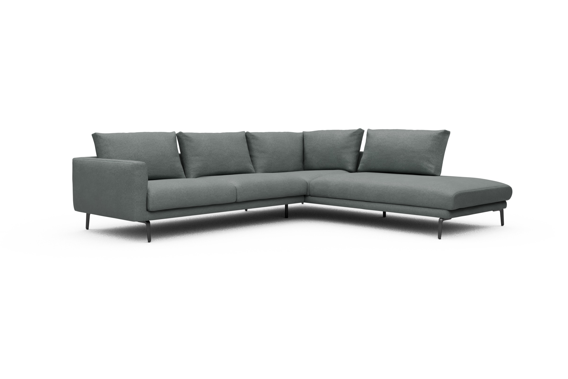 Ecksofa Karl Relax-Ecke rechts mit 2,5-Sitzer Denari-Soft-Grey