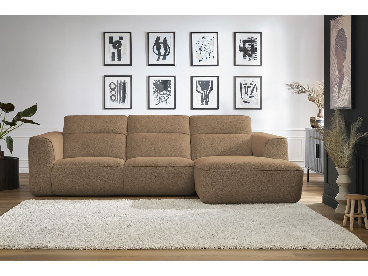 Bobochic William Ecksofa Melange-Stoff Orange Ecke rechts