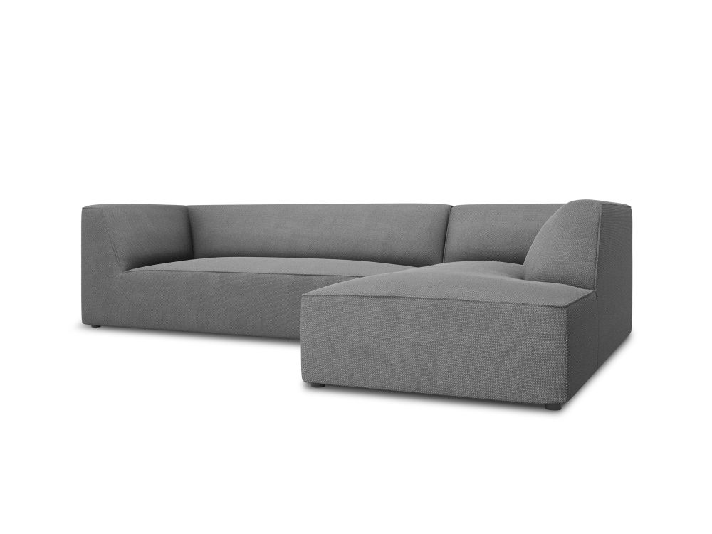 Cosmopolitan Design Ecksofa Siena 4-Sitzer Strukturierter Stoff Ottawa Grau Rechts