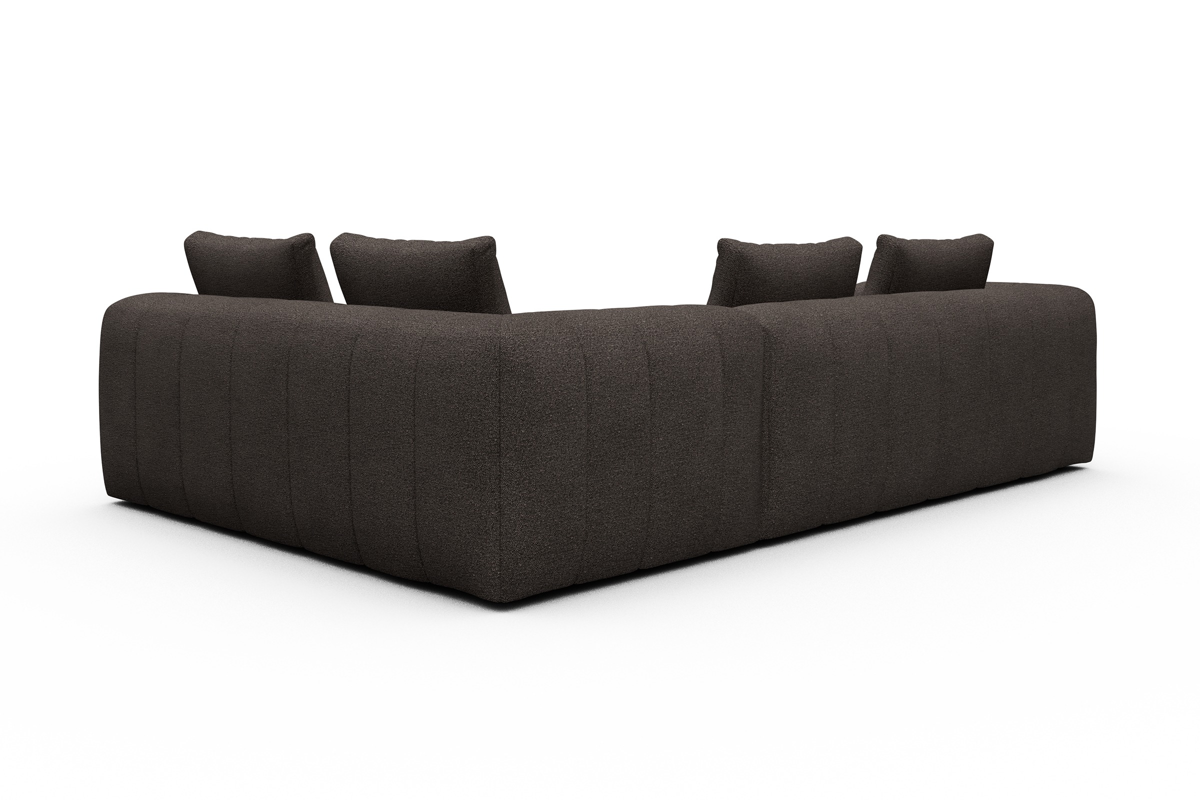 Ecksofa Hugo 2x 2,5-Sitzer Armlehne links Boucle-Taupe
