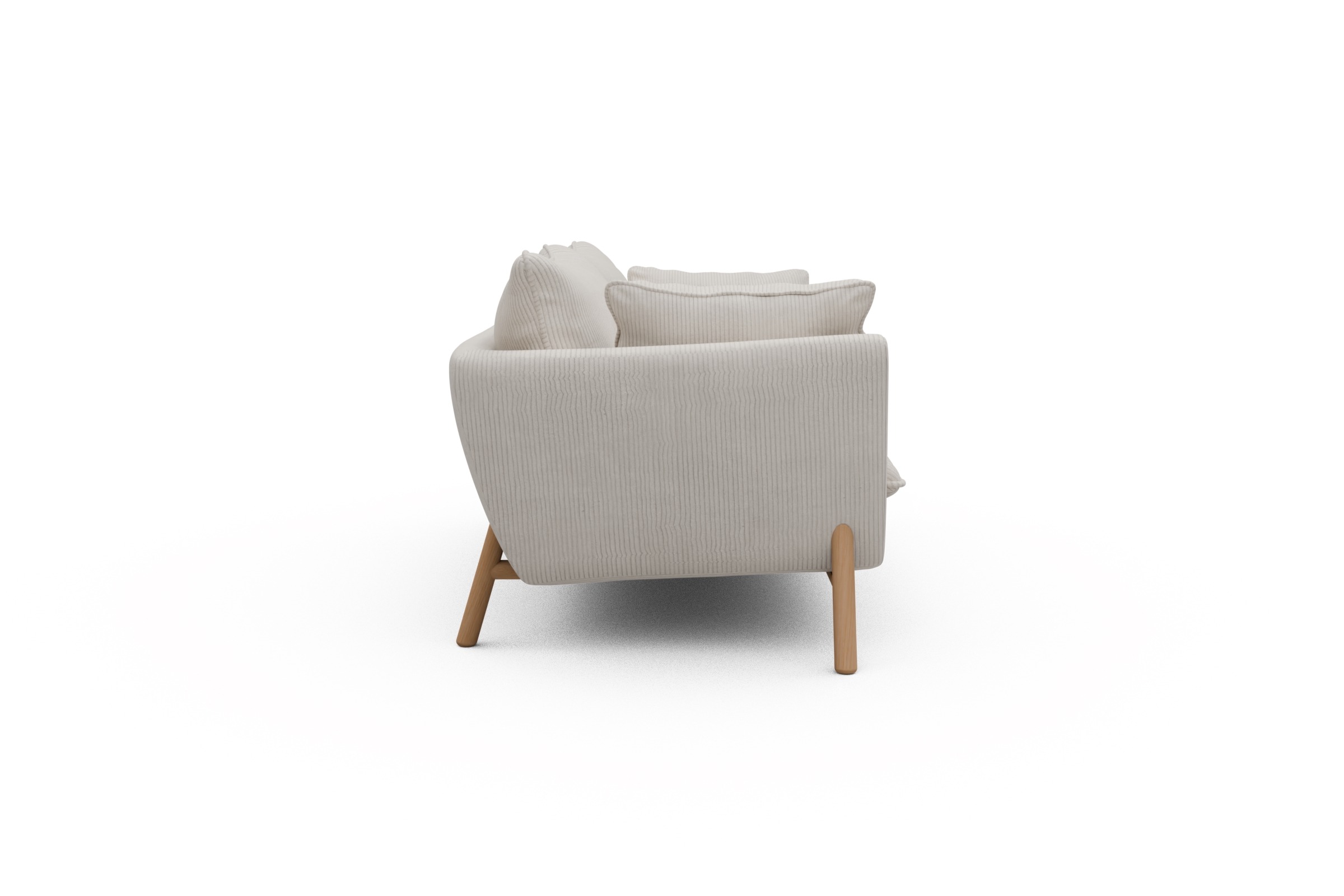 Sofa Emil PREMIUM 2-Sitzer Beinfarbe Eiche Natur Corduroy-Ivory