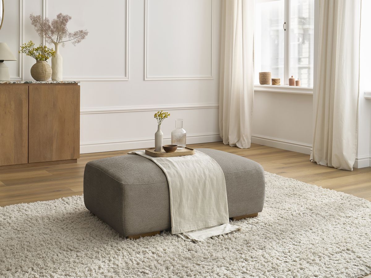 Bobochic Sidonie Pouf Melange-Stoff Taupe