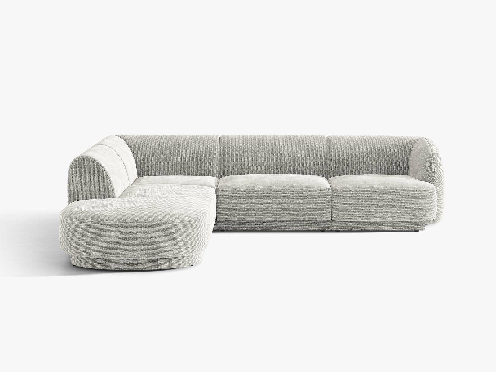Micadoni Ecksofa Miley 6-Sitzer Links Chenille Eden Silber