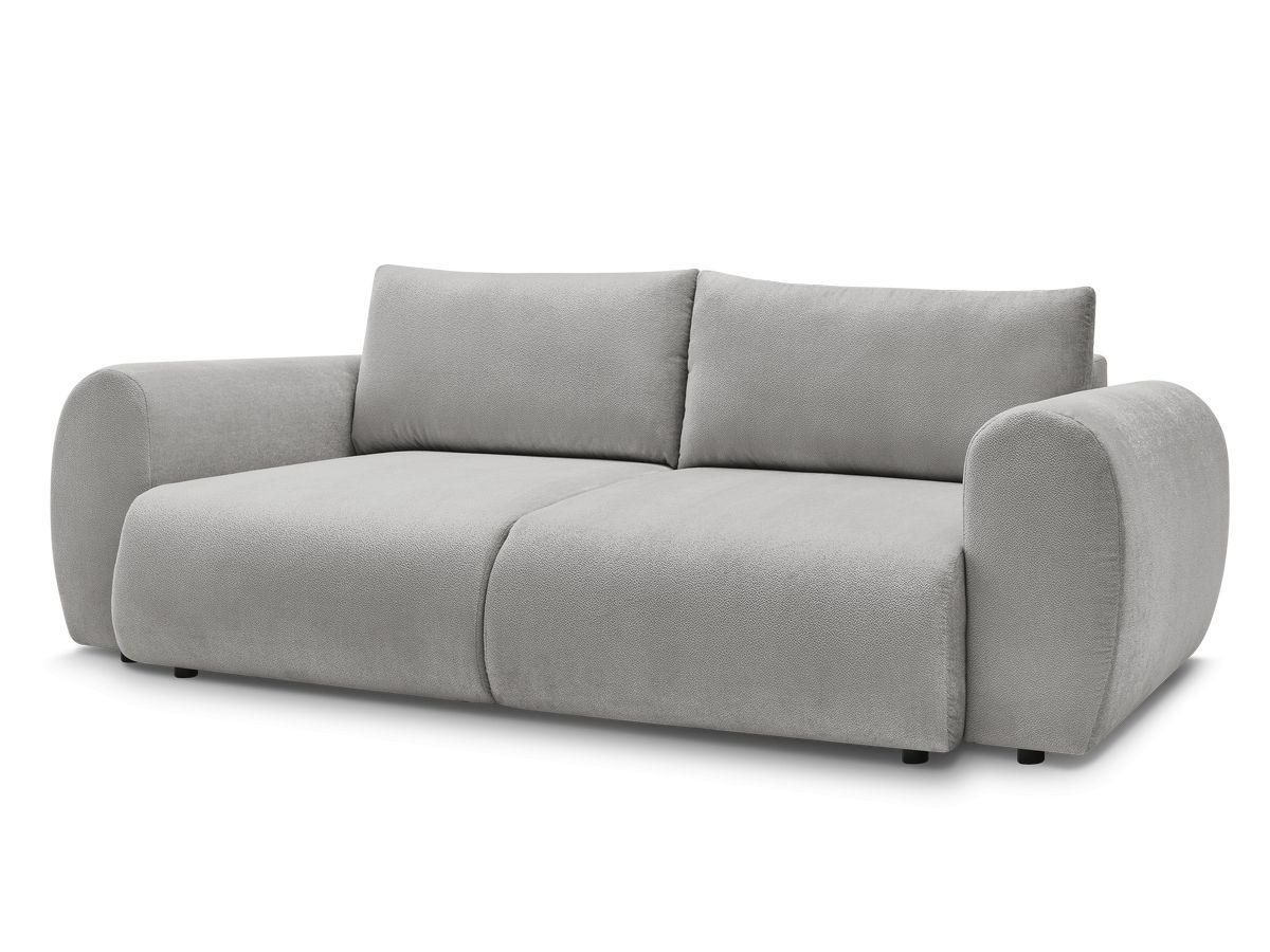Bobochic Lucien Schlafsofa 3-Sitzer mit Bettkasten Stoff Hellgrau