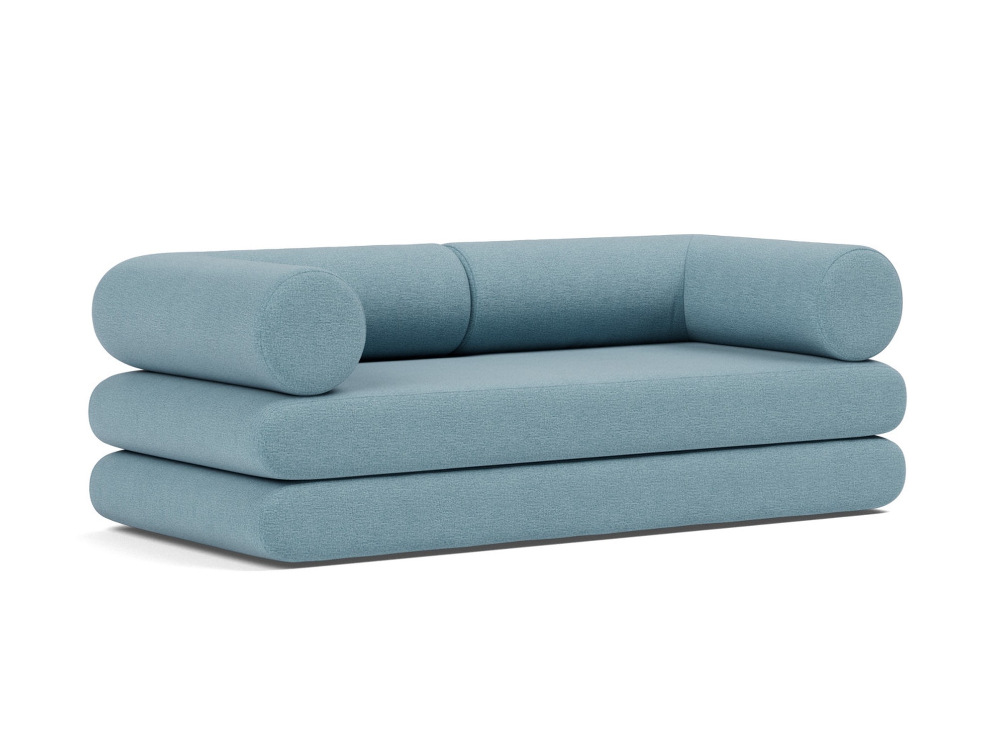 Tagesbett Circlus mit L-förmigen Armlehnen Flachgewebe Mixed Dance 525-Light-Blue