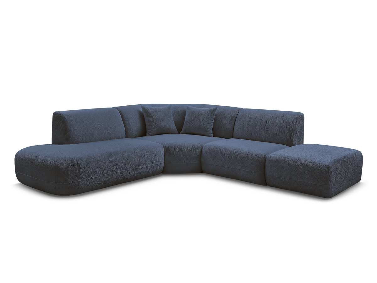 Bobochic Anda Ecksofa 279 × 264 cm Chenille Dunkelblau Ecke links