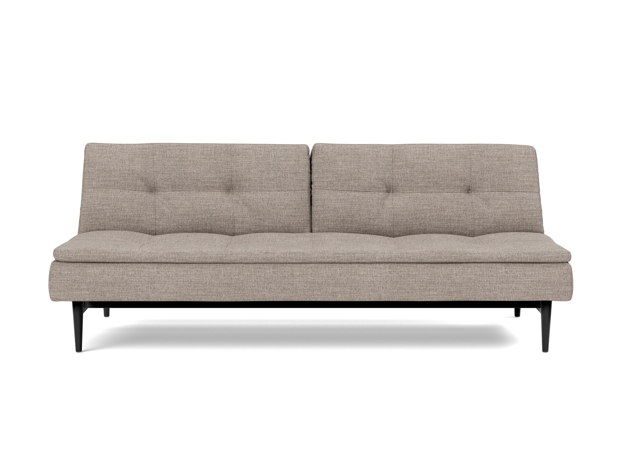Schlafsofa Dublexo Chenille Yuveno 472-Warm-Grey Beine Styletto Eiche schwarz