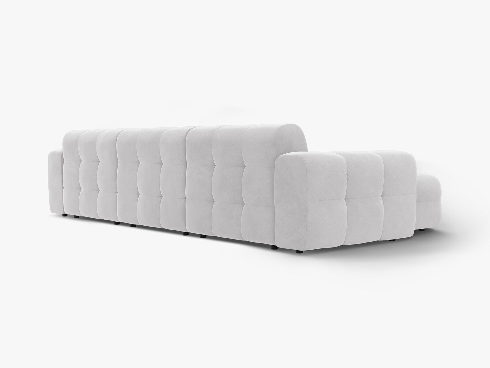 Micadoni Ecksofa Kendal 5-Sitzer Links Samt Magic Velvet Hellgrau
