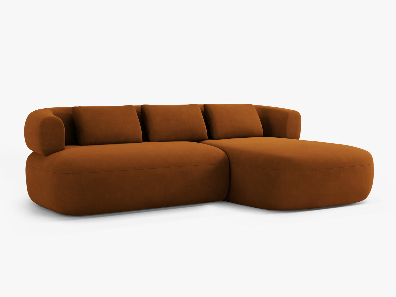 Micadoni 5-Sitzer Ecksofa Jenny Rechts Samt Salvador Terrakotta