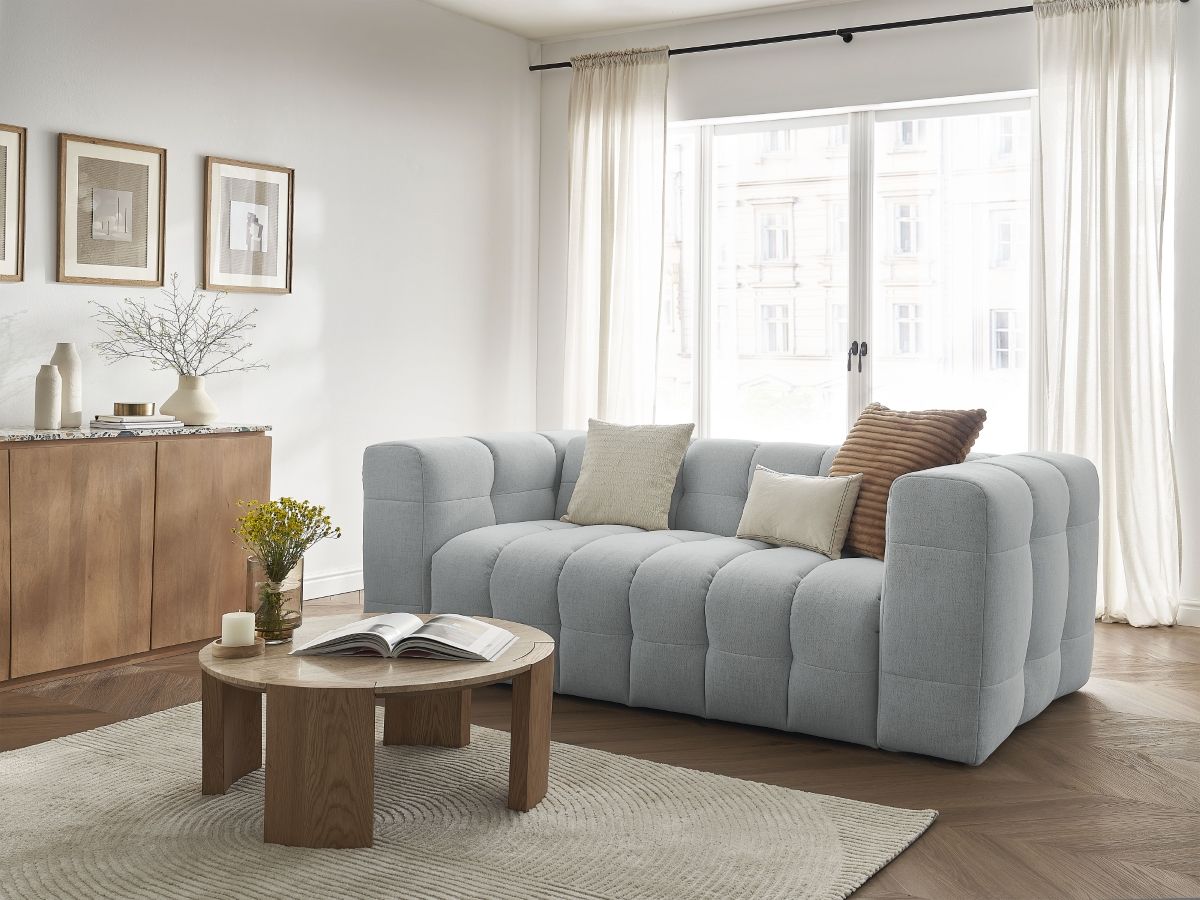 Bobochic Cloud Schlafsofa 3-Sitzer Stoff Hellgrau